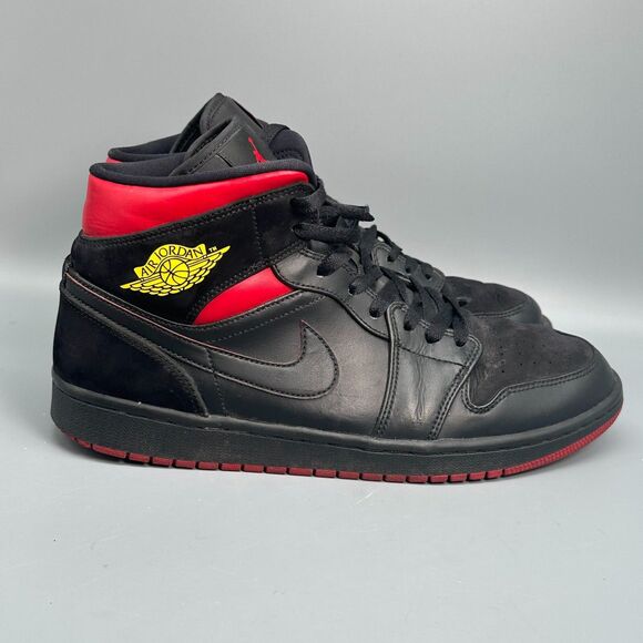 Jordan 1 Mid Last Shot Athletic Sneakers Mens 10.5 Black Leather Lace Up Mid Top main image 9
